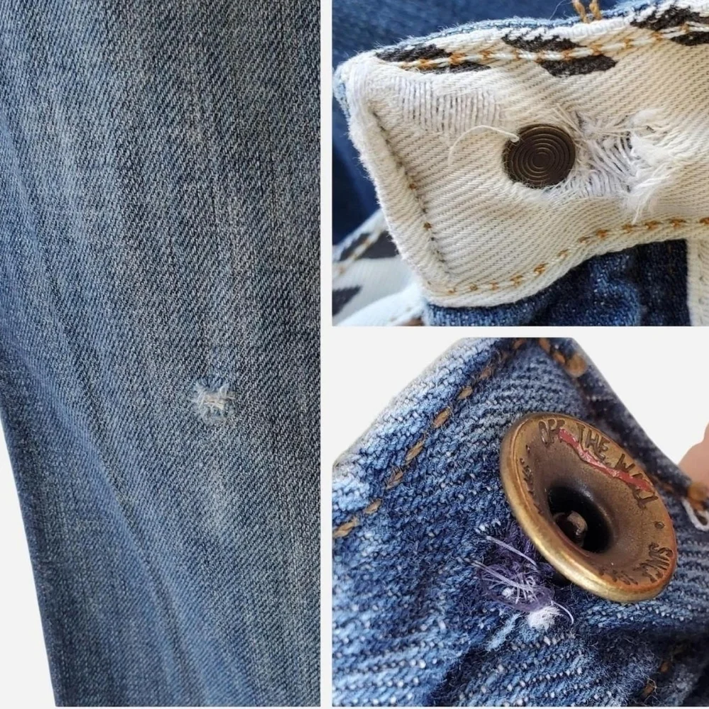 Vans "Off The Wall" Dennim Blue Jeans With A Faded Look - Picture 6 of 9